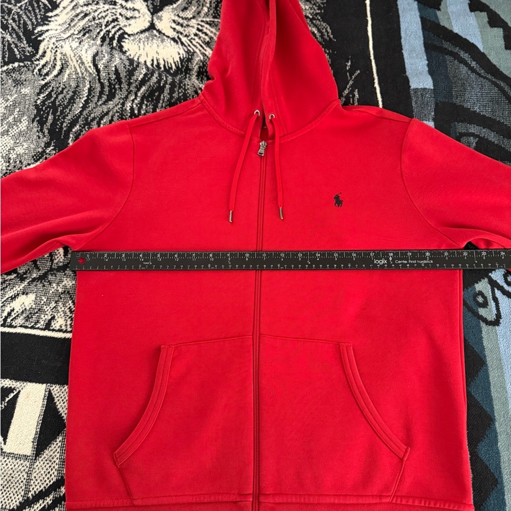 Polo Ralph Lauren Performance Double Knit Cherry Red Zip-Up Hoodie - Picture 3 of 7
